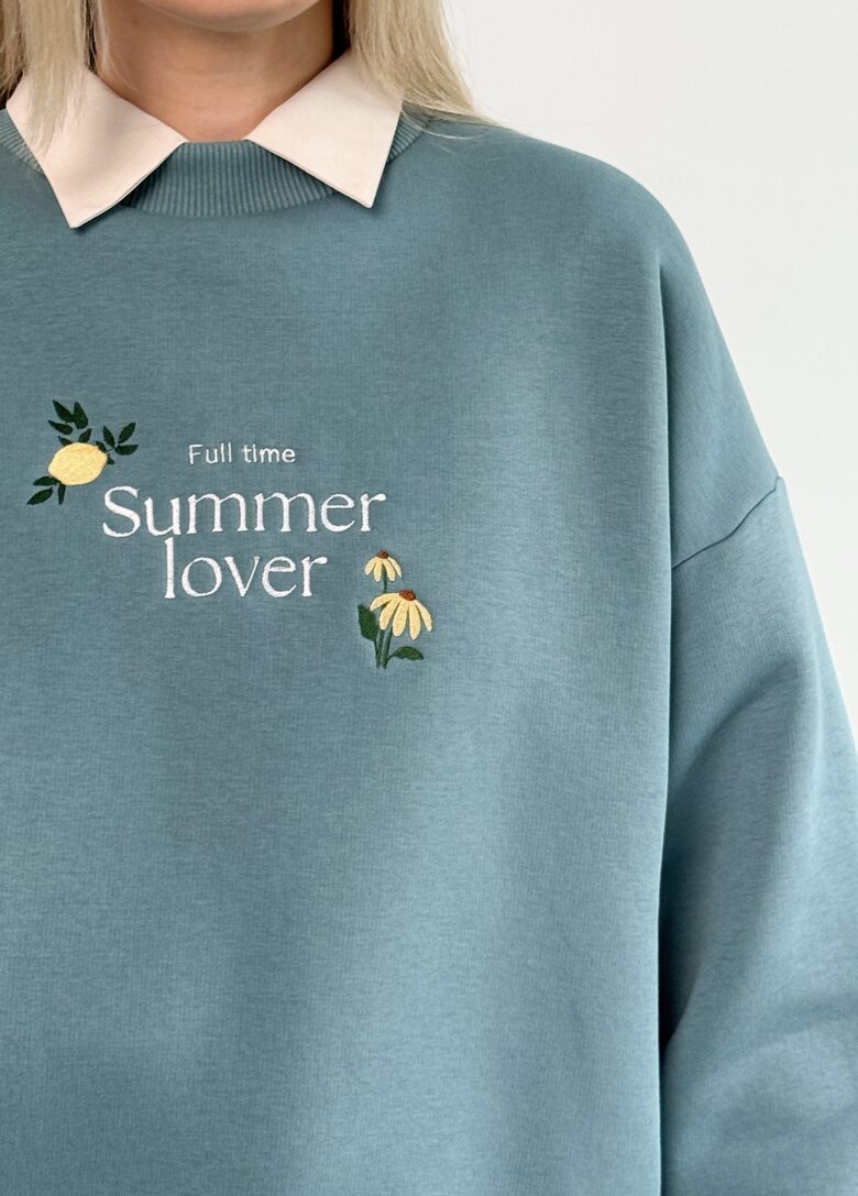 "Summer lover" melsvas džemperis